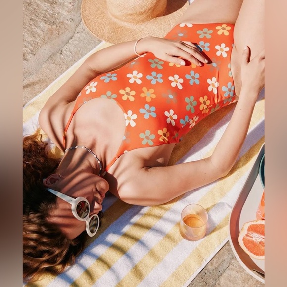 Marine Layer Dresses & Skirts - Marine Layer Red Merida Cross Back One Piece Swim Suit XL